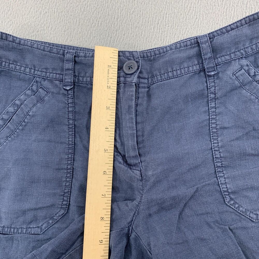 Tommy Bahama Linen Shorts Womens 2 Slate Blue Casual Utility Patch Pockets Beach - Picture 6 of 14